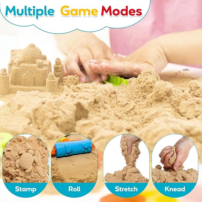 FURWEY 19.4lbs Play Sand, Natural Brown Sensory Sand, Suitable - Image 4
