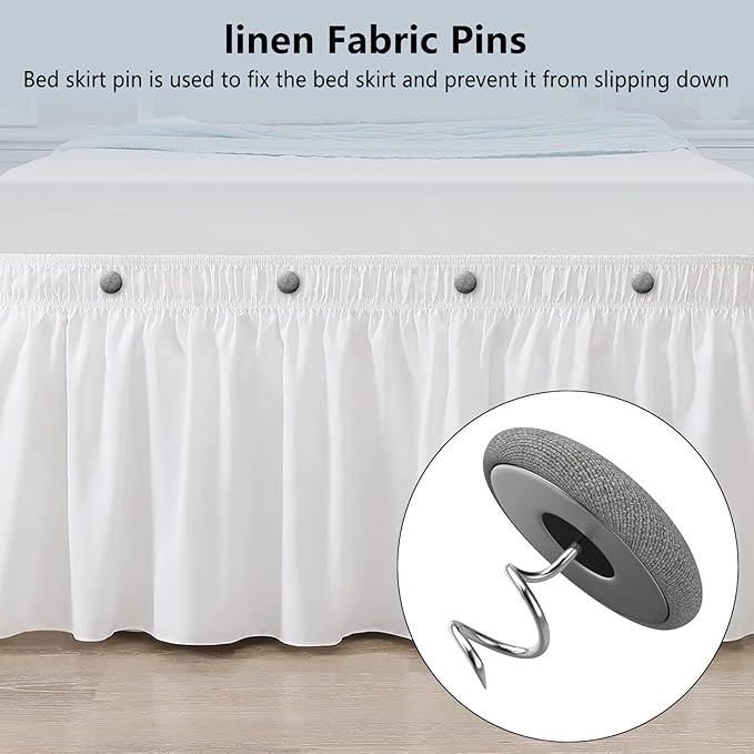 12 Colors Fabric Covered Button Twist Pins Dust Ruffle Pins- for Sofa，Upholstery，Armchair Caddies, Armrest Covers,Bed Skirts, Slipcovers, Headliners (Medium Gray, 24)