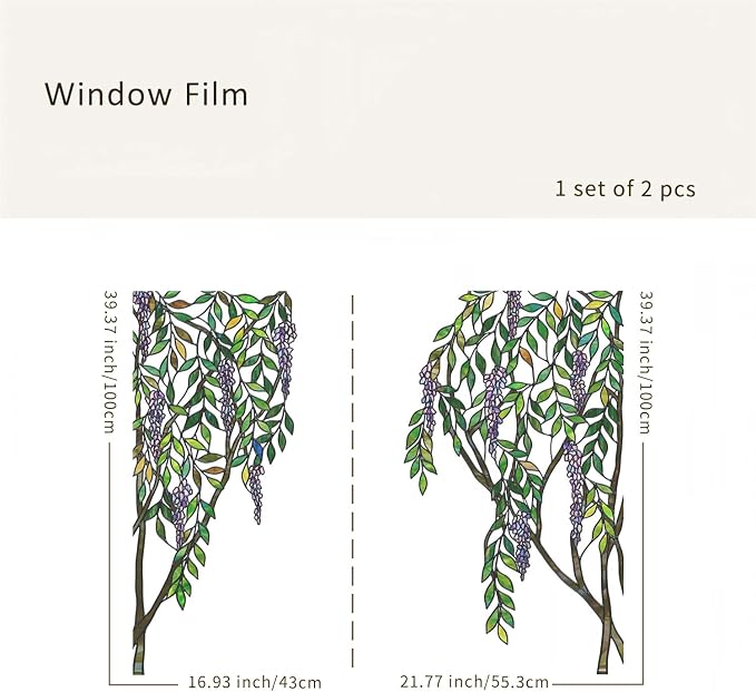 Original Hand Drawn Stained Glass Window Hanging Cling, 38.58"X39.37" - Image 5