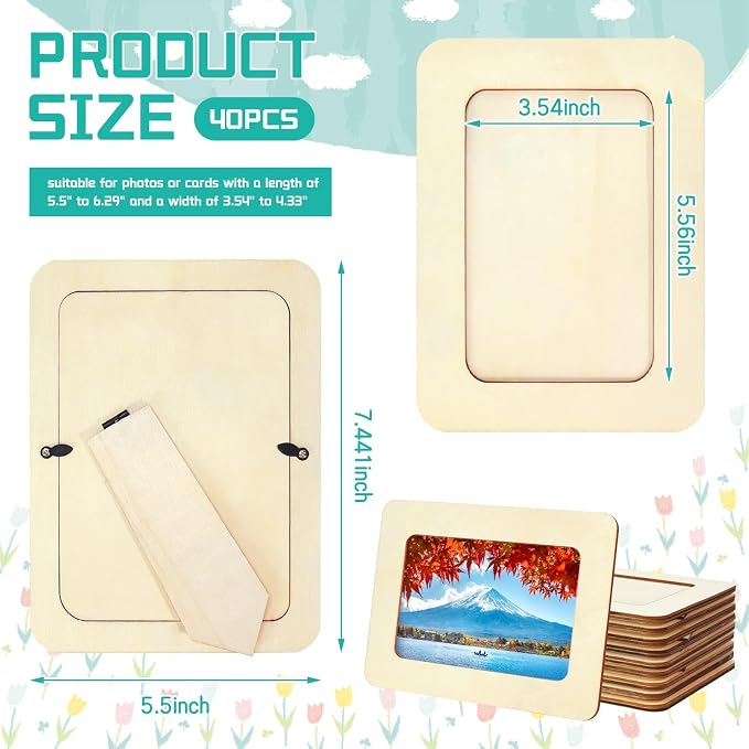 VOKOY 40 Pack Wooden Picture Frames - Image 2