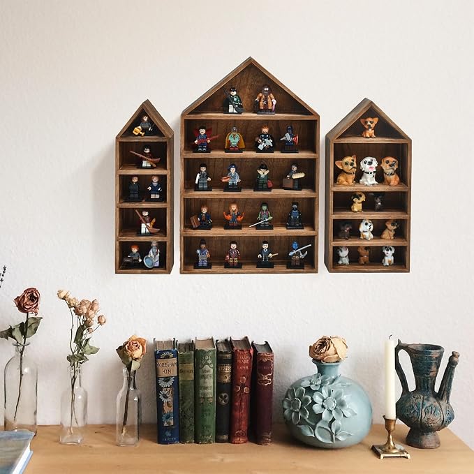 Ikee Design 3 Pcs Set House-Shaped Shelf Wooden Shadow Cubby Box Display Shelf - Image 6
