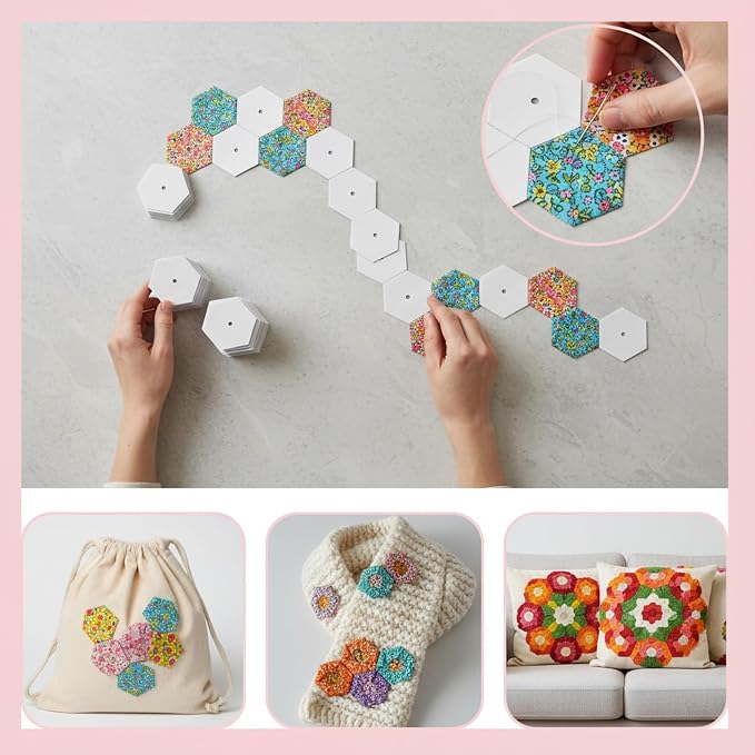 1050 PCS 1" Paper Piecing for Quilting DIY Patchwork Sewing Crafts for DIY - Image 3