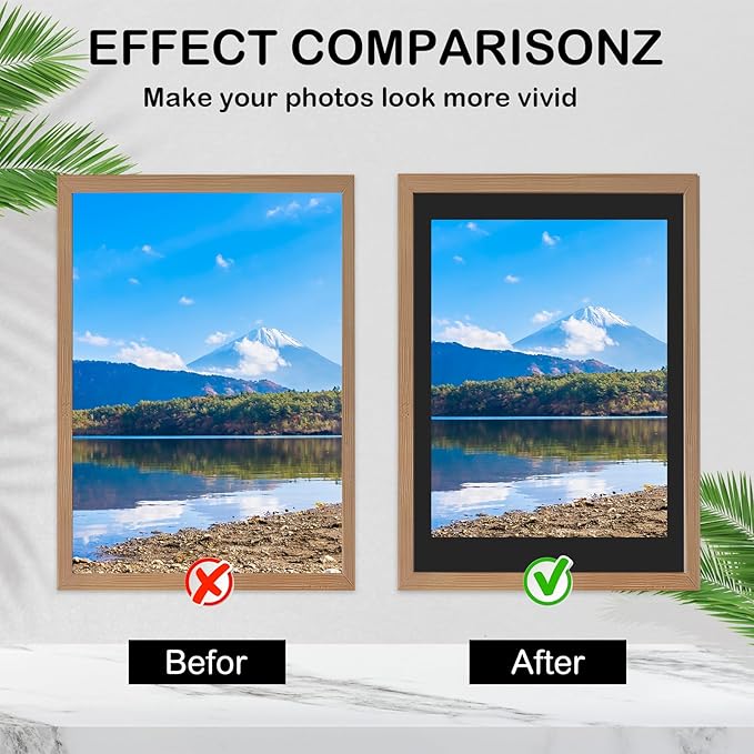 15 Pack 12x16 Black Picture Mats, Frame Mattes for 9x12 Pictures Display Photo Frame Mat Core Bevel Cut Mat Board Show Kit for Photos, Prints, Artworks