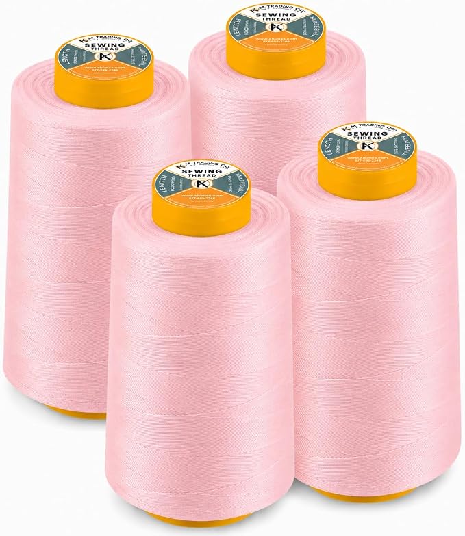 AK Trading 4-Pack Pink All Purpose Sewing Thread Cones of High Tensile by Fabrics%7CEventDecor%7CCrafts%7CUpholsteryFoam