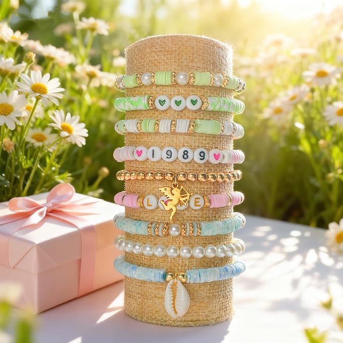 Sunlode Clay Beads Bracelet Making Kit, 3 Boxes 15, Charms and Elastic Strings - Image 8