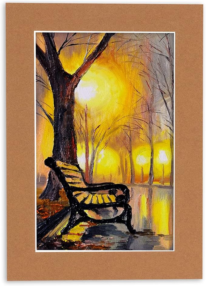 11x14 Mat for 8.5x11 Photo - Precut Aged Oak Brown Picture Matboard for Frames Measuring 11 x 14 Inches - Bevel Cut Matte to Display Art Measuring 8.5 x 11 Inches - Acid Free Pack of TEN MATS