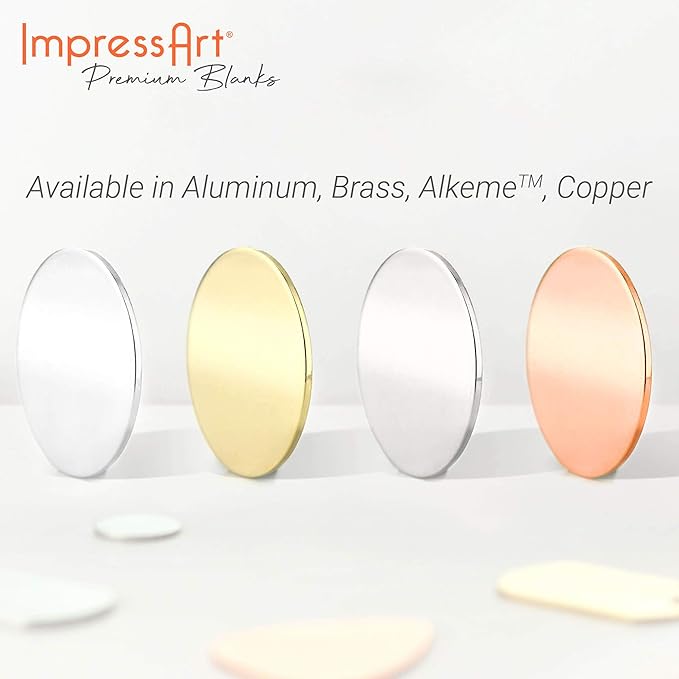 ImpressArt - Premium Metal Stamping Rectangle Blanks for Metal Stamping and Jewelry Making (24 Pack) (11/16" x 1 1/4" Rectangle w/Hole, Alkeme)