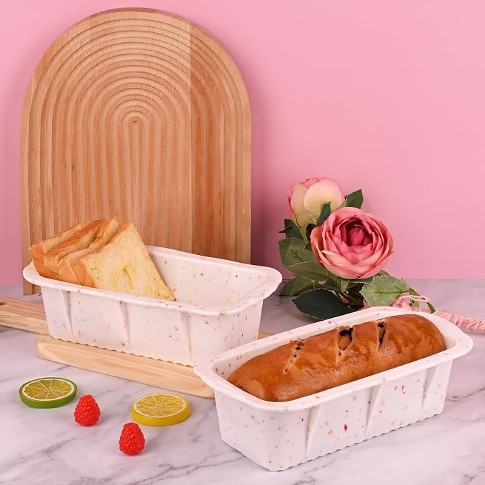 Sakolla 2 Pack Silicone Bread Loaf Molds, Nonstick Easy Release Rectangle - Image 4