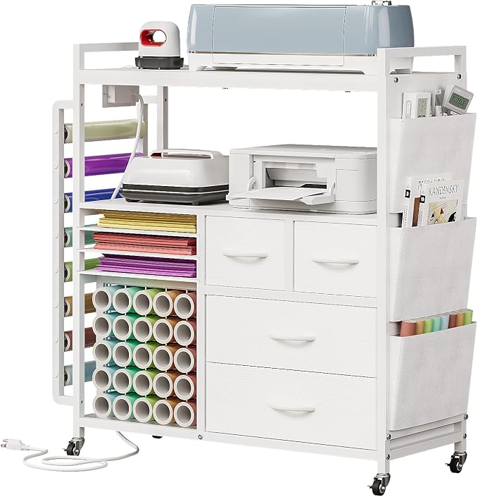 VENNQD Large Craft Organizer and Storage Rolling Cart Compatible by VENNQD