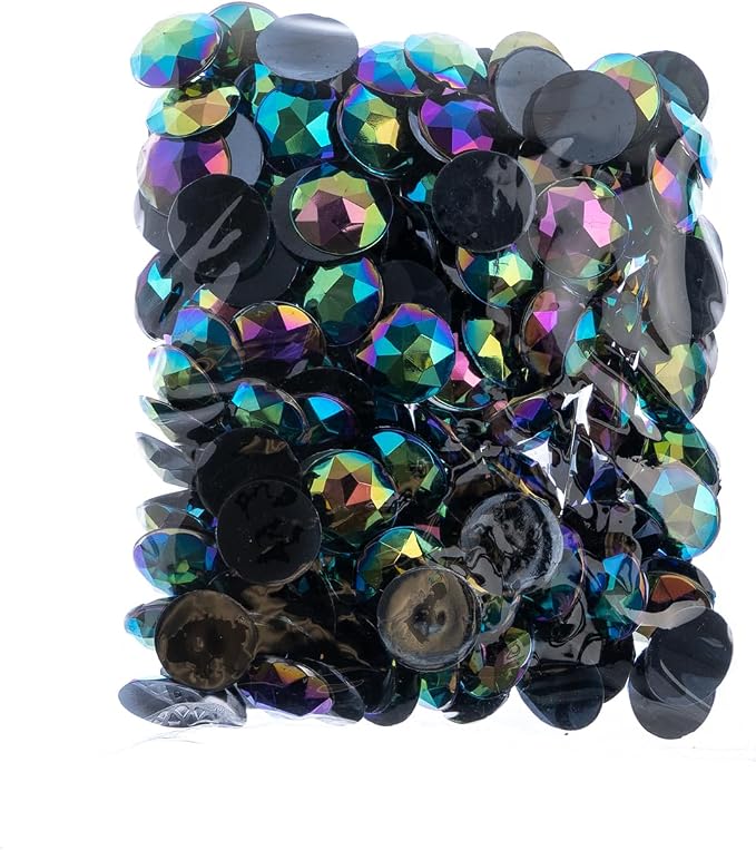 John Bead 200 Pieces 16mm, Acrylic Round Flat Back Rhinestones - Image 2