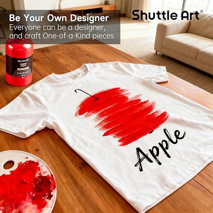 Shuttle Art Red Fabric Paint, 8.45 oz Fabric Paint - Image 2