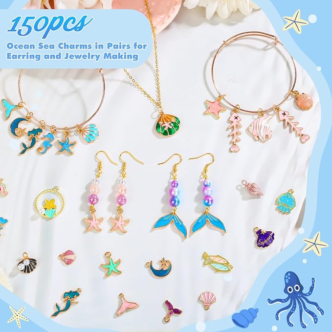 Acejoz 150 Pcs Ocean Beach Sea Charms - Image 2