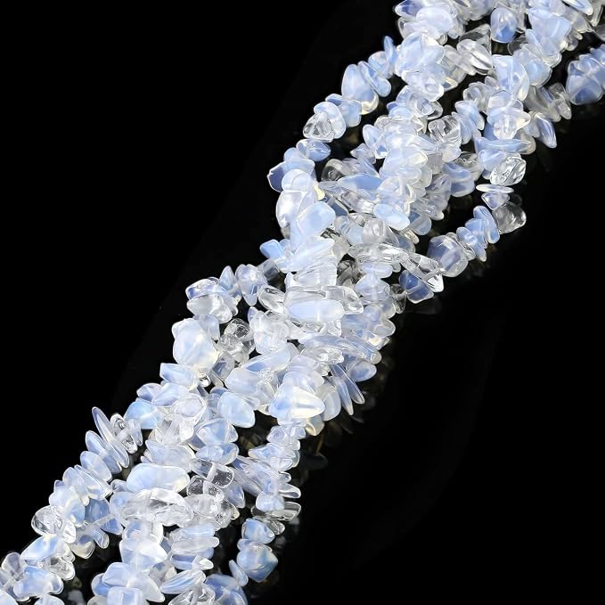 LAIDANLA White Opalite 400pcs Natural Chip Stone Beads 5-8mm Healing Crystal by LAIDANLA