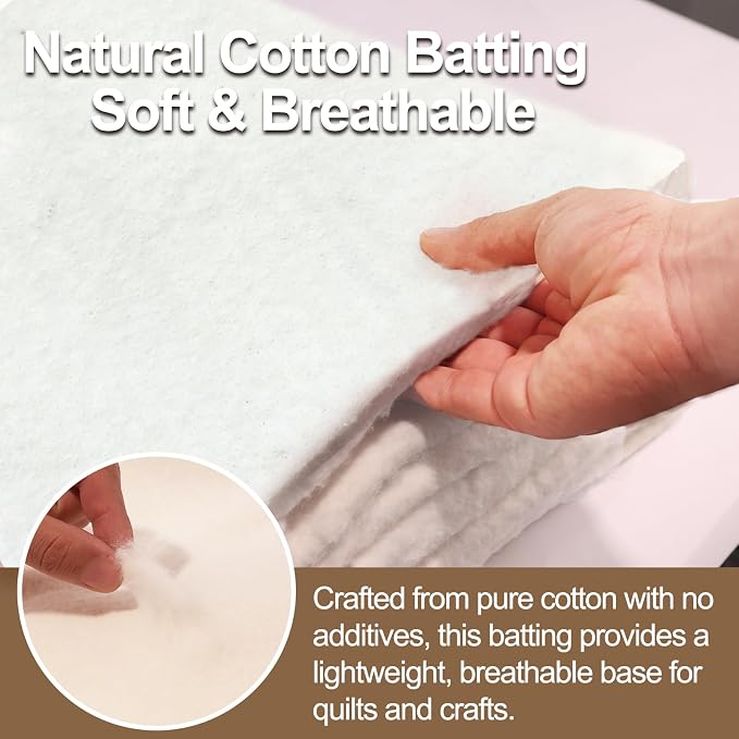 Natural Cotton Batting for Quilting Sewing Crafting & DIY Projects, Batting for - Image 2