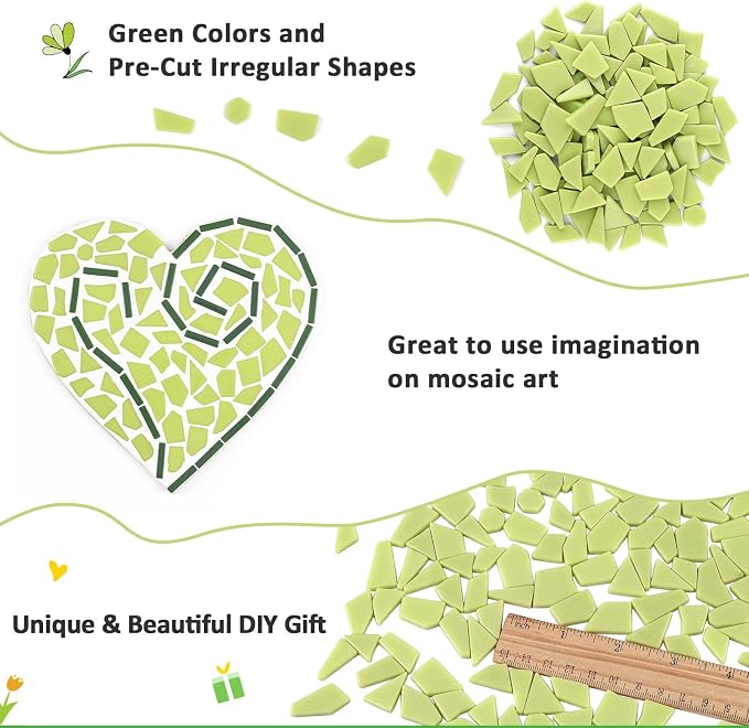 Youway Style Lemon Green Glass Mosaic Tiles - Image 7