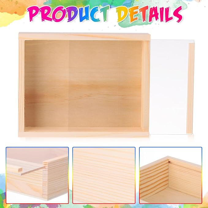 Thyle 36 Pcs Unfinished Wood Display Boxes - Image 3