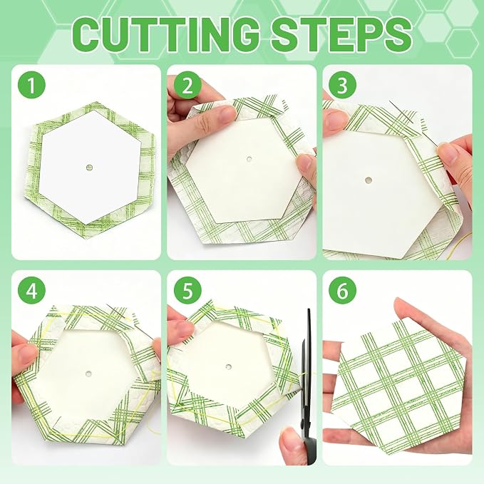 240 PCS Hexagon Piecing Paper Templates, 1.5" White Paper templates, Quilting - Image 6