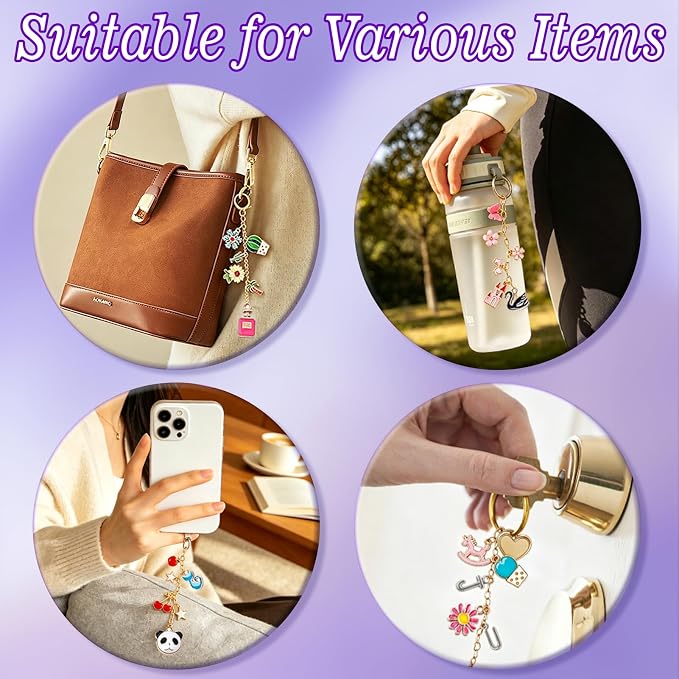 Pjordo 410Pcs Charm Lip Gloss Keychain Making Kit, DIY Keychain Kit Include 152 - Image 5