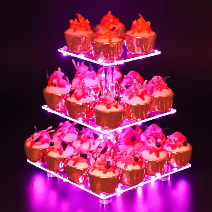 YestBuy 3 Tier Square Cupcake Stand by YestBuy