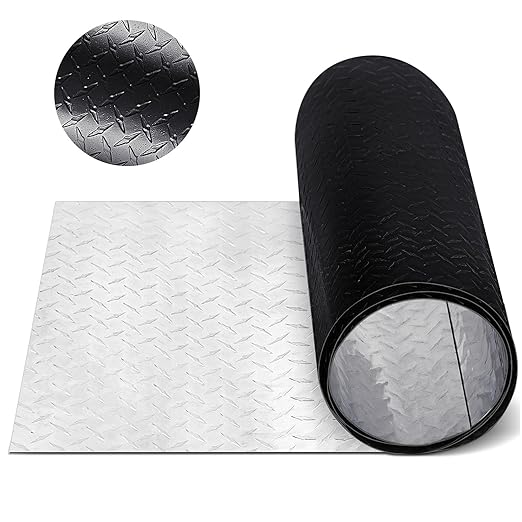 24"x 96" x 0.06" 1060 Black Aluminum Diamond Plate Metal Aluminum Cross Pattern Plate for Cargo Trailer Siding RV Siding Ramps Boats Cold Room Walkways Skid Plates Flooring Footboards