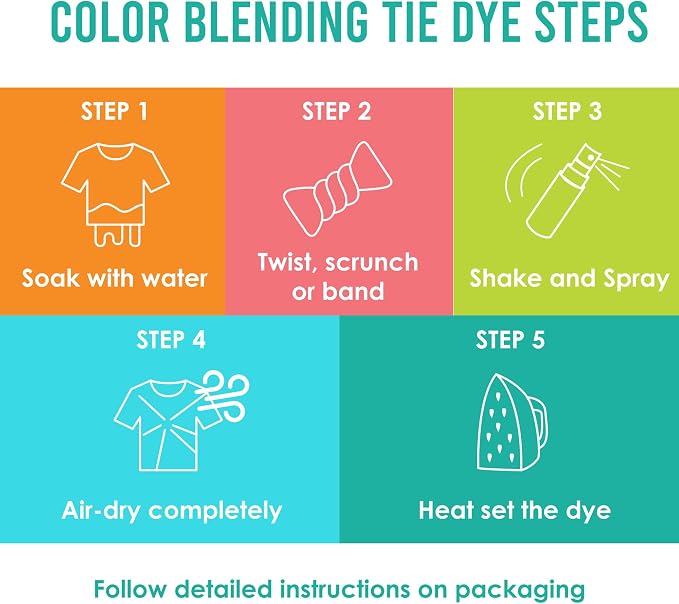 SEI 8 Pack Natural Fade Tie Dye Spray Kit, Tye Dye Kits - Image 7