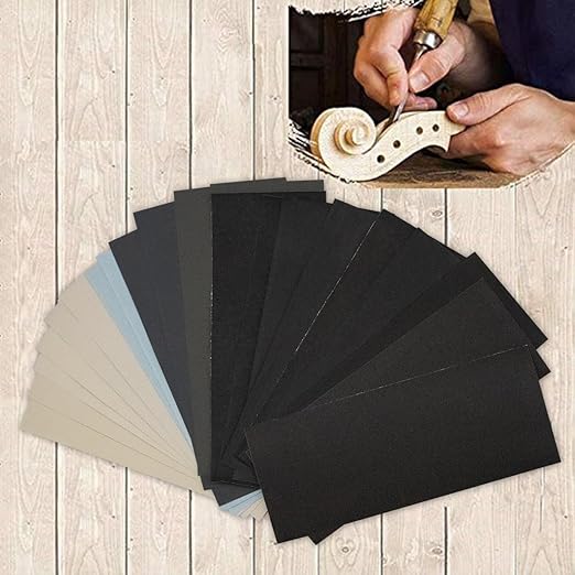 24 Piece Ultra Fine Sandpaper Set 2000/3000/5000/7000/10000/20000 Grit Wet/Dry Sandpaper 9x3.6 Inches, Suitable for Automotive Polishing, Metal, and Wood Turning Finishing.