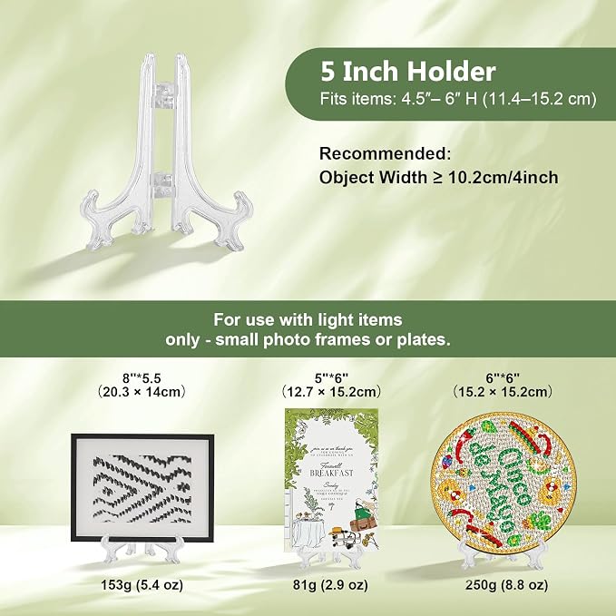 Artliving 5 Inch Clear Plastic Easels or Stand/Plate Holders to Display - Image 3