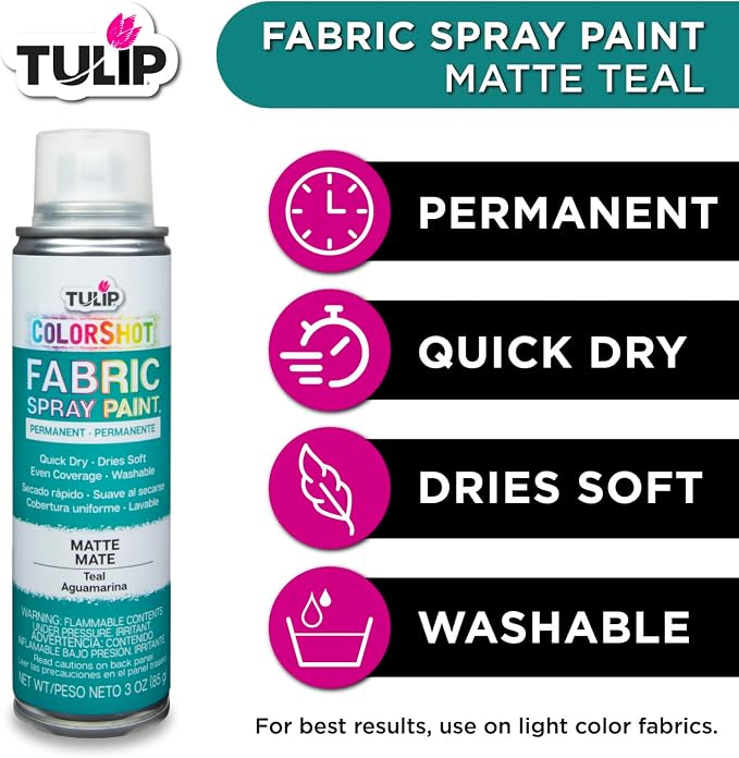 Tulip ColorShot Instant Fabric Spray Paint, Permanent Color Spray-On Fabric - Image 4