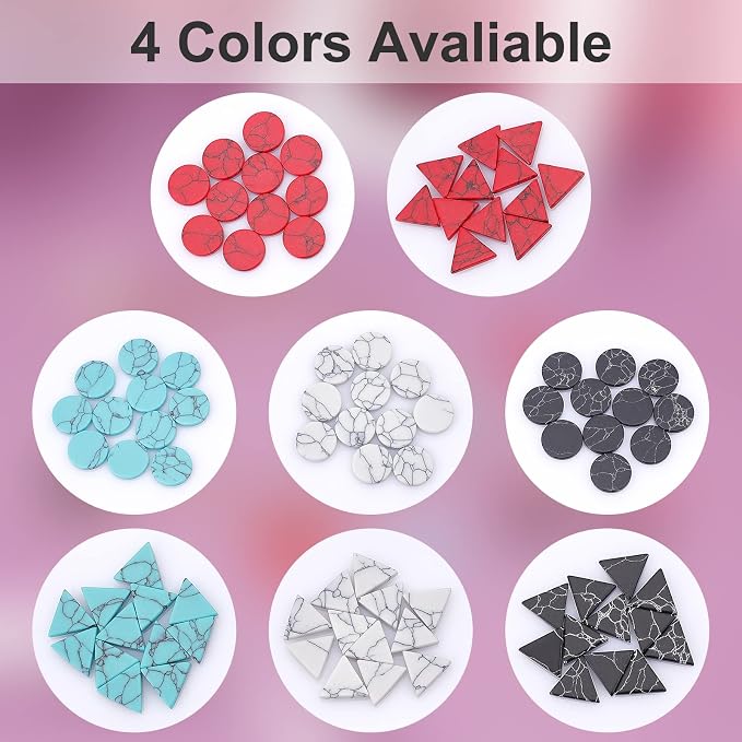 arricraft 96 Pcs Cracked Stone Cabochon, 12mm/10mm Flat Round & Traingle - Image 5
