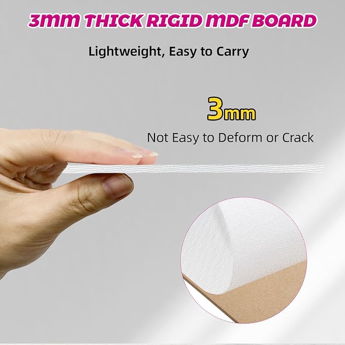 10 Pack 8"x10" Canvas Boards for Painting, 100% Cotton Triple Primed | Flat - Image 4