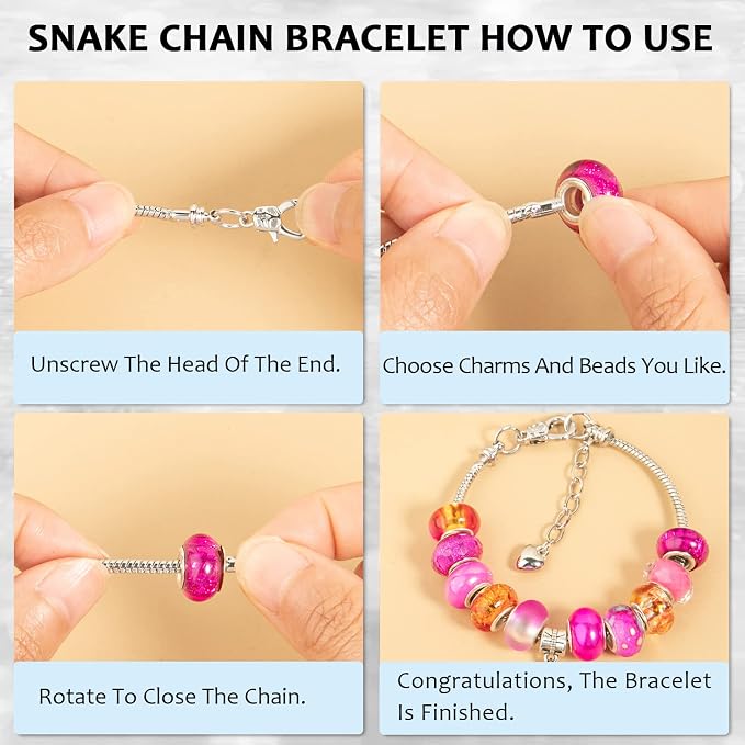 20 Pcs Gold Snake Chain Charm Bracelet Chain - Image 5