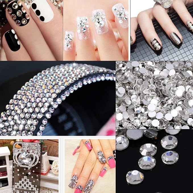 Onwon 1440 SS20 / 4.8mm Clear Crystal Flat Back Brilliant Round Rhinestones - Image 6