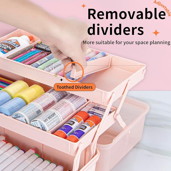 TERGOO 14in 3-Layer Multipurpose Craft Organizers and Storage - Image 3