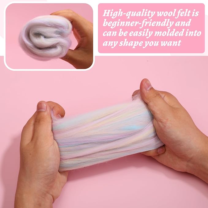 Wool Roving 7.02oz Colored Natural Needle Felting Wool Bulk - Image 6