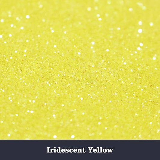 High Capacity 260g Iridescent Fine Glitter,Shaker Bottle Fine Glitter for Epoxy Resin DIY Craft,Rainbow Fine Glitter for Nail Art Face Body Glitter Tumbler Making (IRI Yellow)
