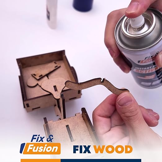 FIX & FUSION Activator Spray (6.76 Fl Oz), Instant Cure Accelerator for Cyanoacrylate (CA) Super Glue for Wood, Plastic, Rubber, Granite, and DIY & Professional, Accelerates Bonding Strength, (1 Pack)