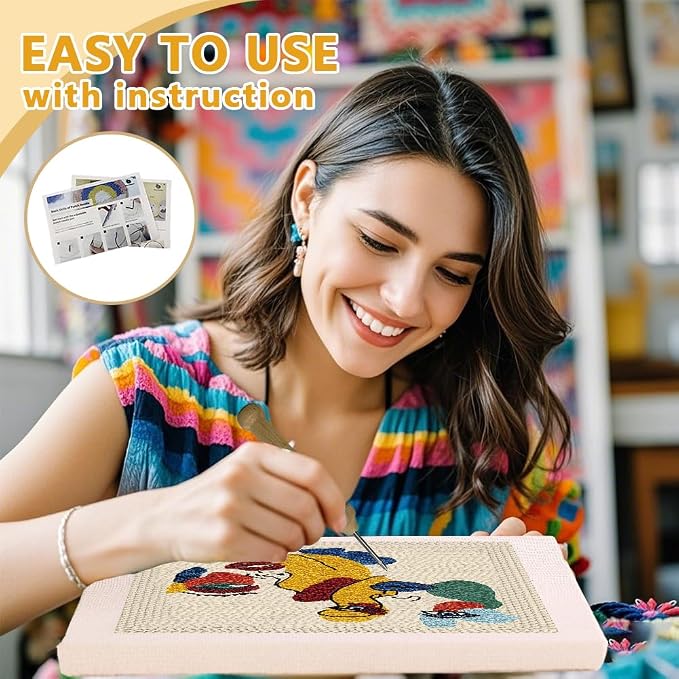 Doodlream Line Female Face DIY Punch Needle Embroidery Kit - Image 3