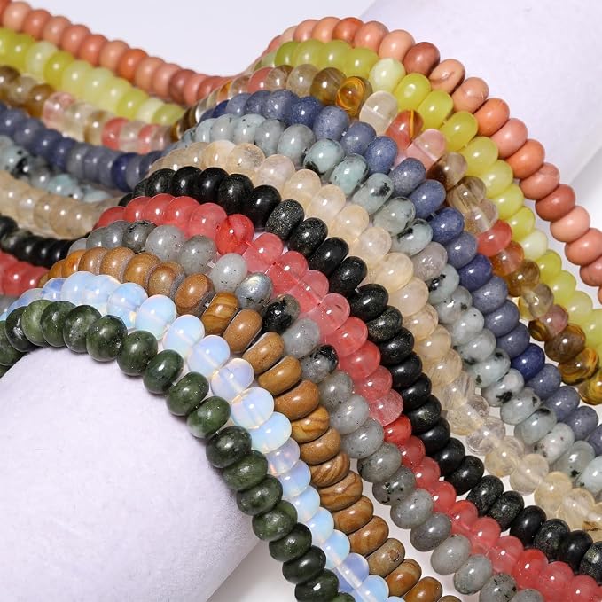 Songxi 5x8mm Natural Opal Stone Rondelle Beads, Gemstone - Image 9