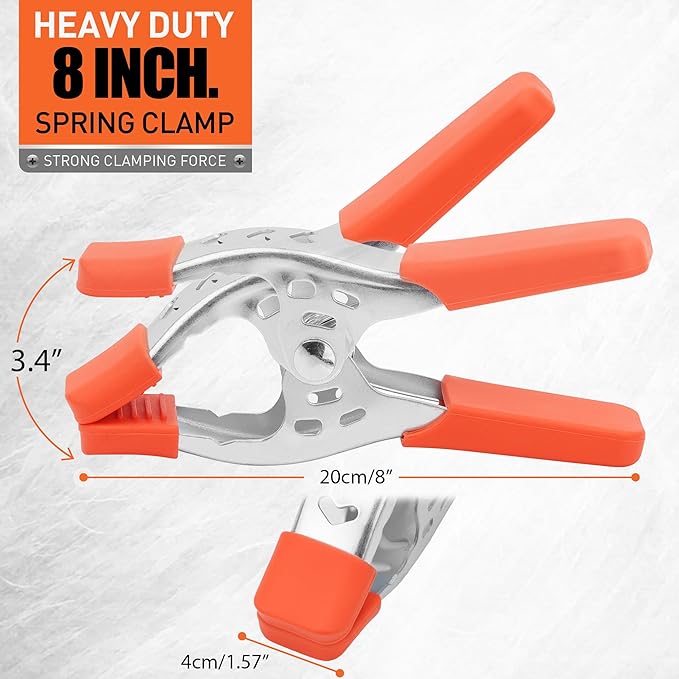 HORUSDY 4-Piece 8" inch Spring Clamp, Heavy Duty Spring Metal Spring Clamps - Image 2
