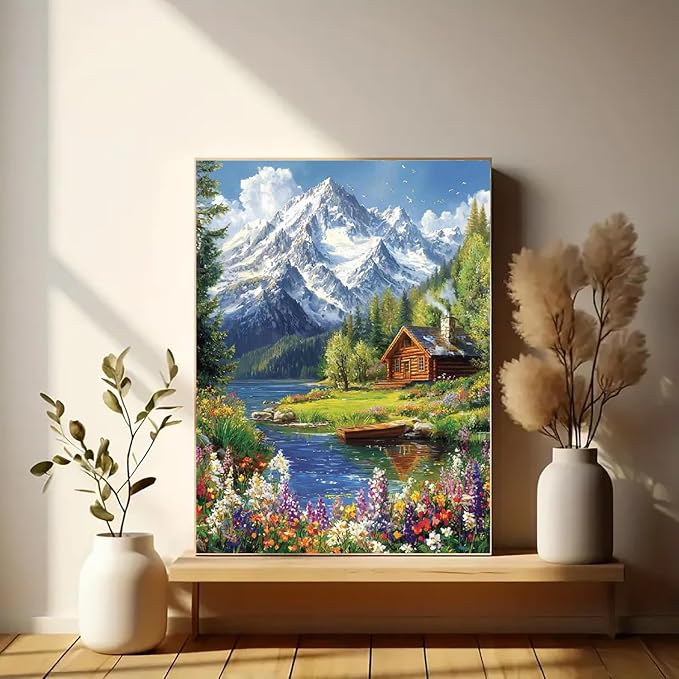 Eiazuiks Stamping Cross Stitch Kit, Snow Mountain Counting Cross Stitch Kit - Image 3