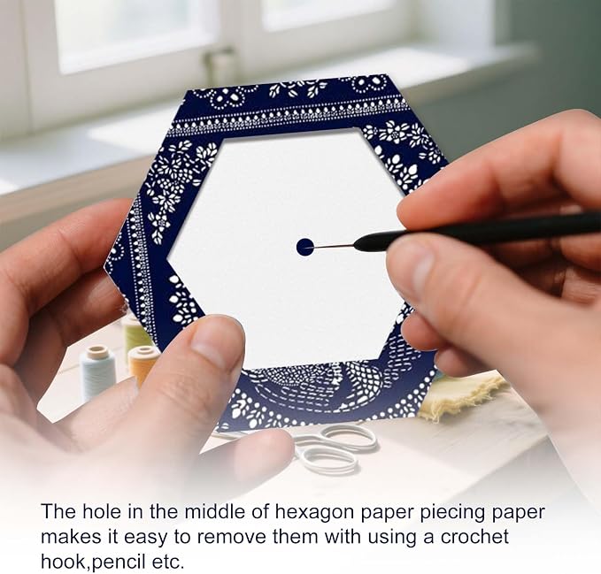 480 PCS 2" Piecing Paper for Quilting, Hexagon Quilting Templates | for DIY - Image 6