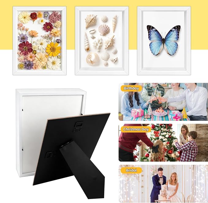 VOKOY 3 Pack 6" x 8" Shadow Box Frame, Small Wood Hollow Picture Frame - Image 5