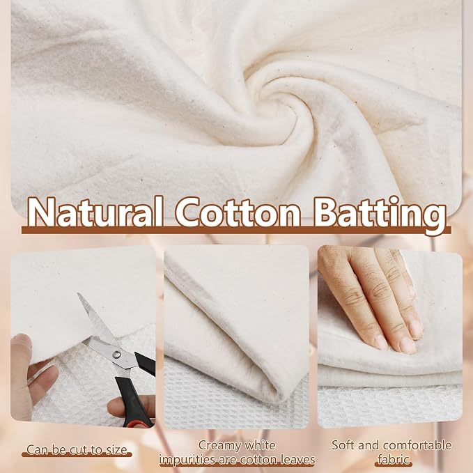 Cotton Quilting Batting, Natural Cotton Quilt Batting - Image 6