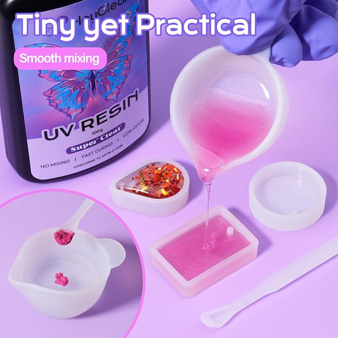 HeyClear 100g UV Resin kit -Super Clear, Hard Premixed and Fast Curing - Image 2