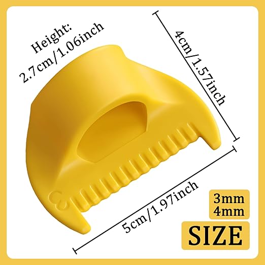 2 PCS Edge Lock Seam Guide, Mini Sewing Finger Ruler for Hand Sewing, DIY Sewing Kit Tool, Sewing Needle Gauge Measuring Guide Yellow, 3mm+4mm