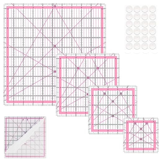 Quilting Rulers, 4 Square Quilting Templates by HUIFARI