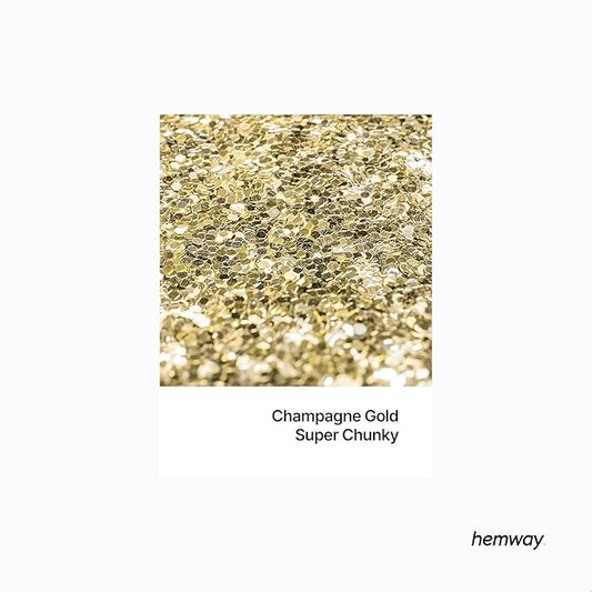 Hemway Glitter for Resin 100g Champagne Gold Metallic Crystals for Epoxy Craft Super Chunky Flakes Tumblers Wax Melt