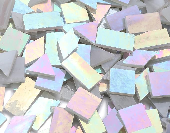 Iridescent Mosaic Tiles 200 Pieces Stained Glass Tile Pieces - Image 3
