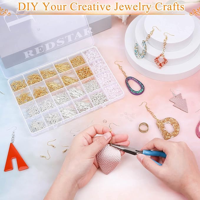 Hypoallergenic Earring Making Kit, modacraft 2000Pcs Earring Making Supplies Kit - Image 7