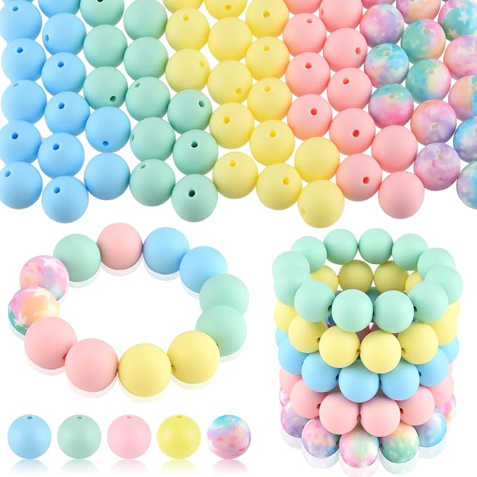 ASTARON 100 Pcs 15mm Silicone Beads by ASTARON